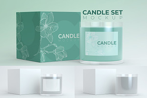 Candle Mockup Set, a Household Mockup by McLittle Stock