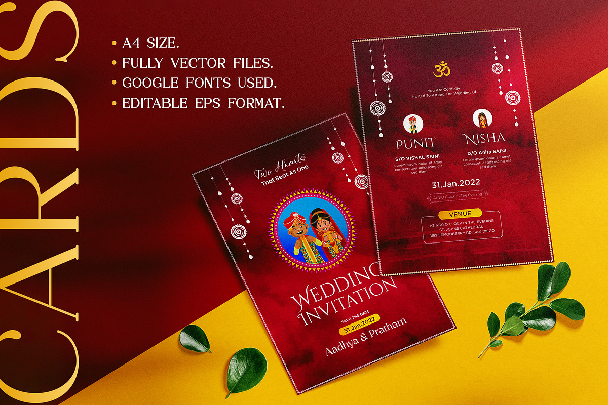 Wedding Invitation Cards Design, an Invitation Template by Creative Hatti (Photo 3 of 6)