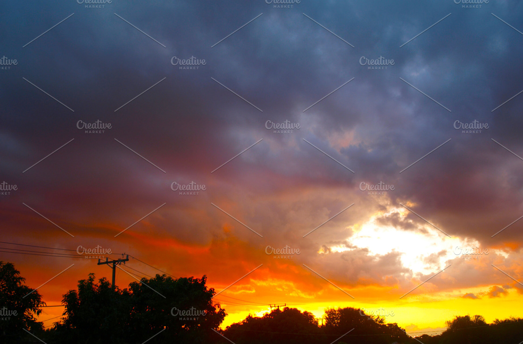 Colorful Sunset Cloud Sky, a Nature Photo by Godserv Designs