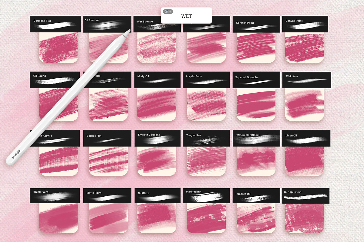 ULTIMATE WET & DRY PROCREATE BRUSHES, a Brush Add-On by AlexandraArt (Photo 8 of 11)