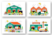 10 Warehouse Vector Illustration, a Transportation Illustration by denayunebgt (Thumbnail 2 of 4)