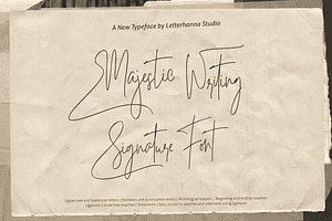 Majestic Writing Signature Font, a Handwritten Font by Letterhanna Studio