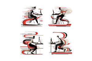 Man typing intensively cartoon, a Technology Illustration by Onyx