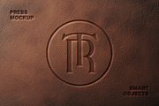 Leather Pressed Logo Mockup, a Mockup by Design Squad (Thumbnail 1 of 4)