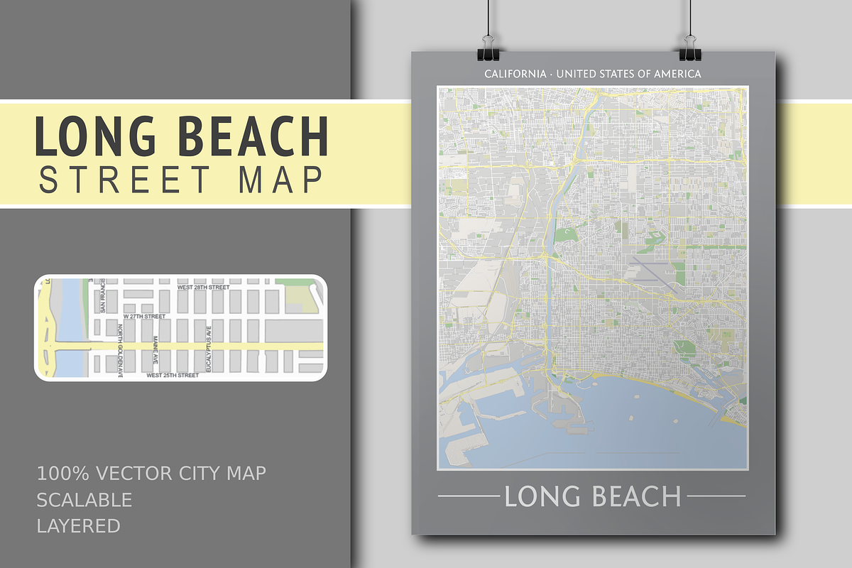 Long Beach Street Map - City Map, an Education Illustration by Cartorical (Photo 1 of 3)