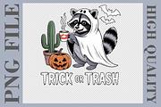 Trick or Trash Raccoon Halloween PNG, a Graphic by olgasallom (Thumbnail 1 of 3)