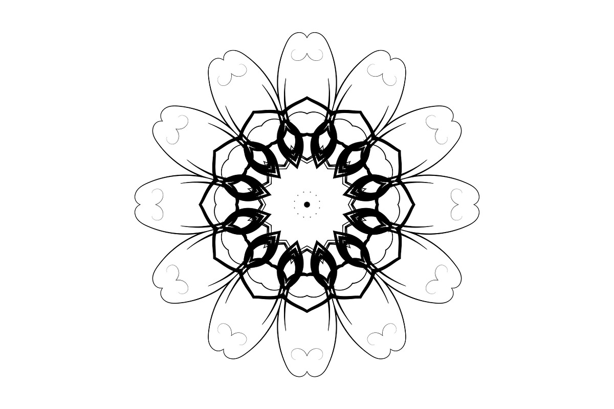 Black and White Mandala Patterns Set, a Decorative Illustration by NJ Himel (Photo 78 of 101)