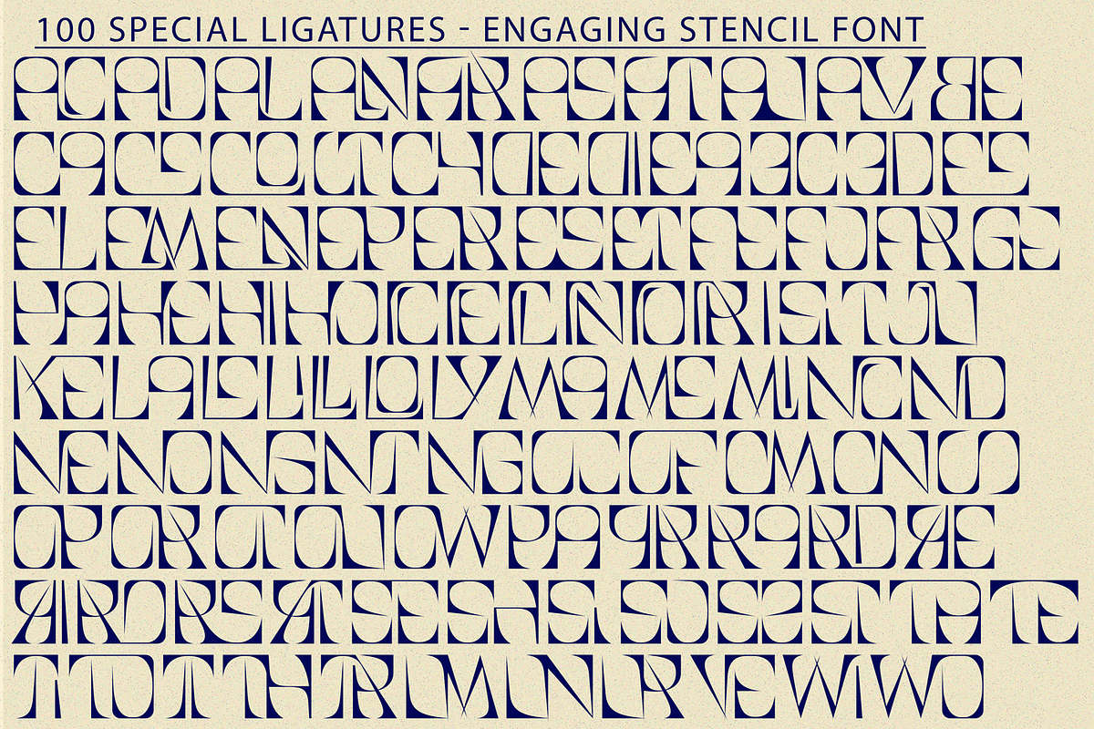 Engaging Stencil Font preview 7