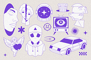 Y2K Illustrations and Elements Set, a Graphic by Vasya Kobelev (Thumbnail 8 of 16)