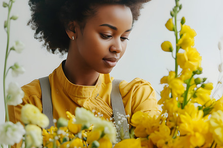 black woman florist, a Person Photo by OlgaPilnik