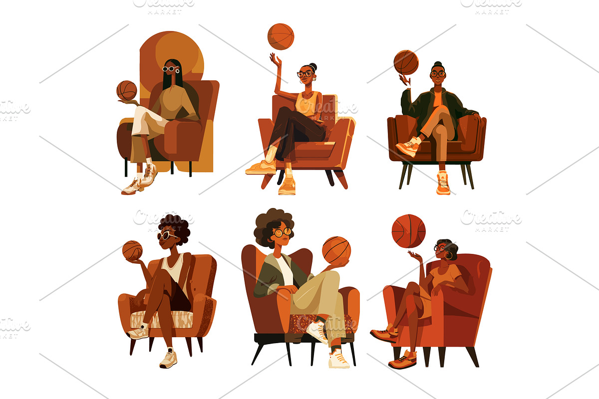 African american women sitting in, a Person Illustration by Onyx