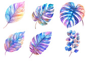 Iridescent Leaves Clipart, an Illustration by Designworld (Thumbnail 4 of 6)