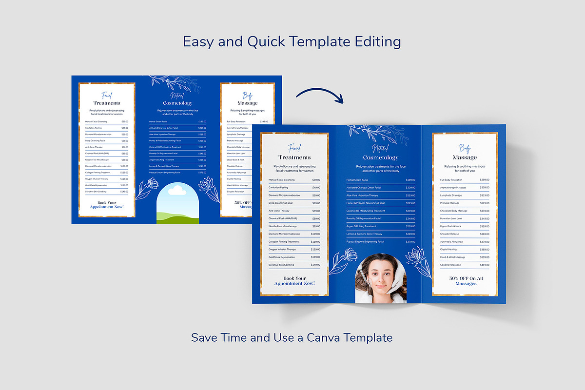 Aesthetic Beauty Salon Trifold, a Brochure Template by artbart (Photo 9 of 9)