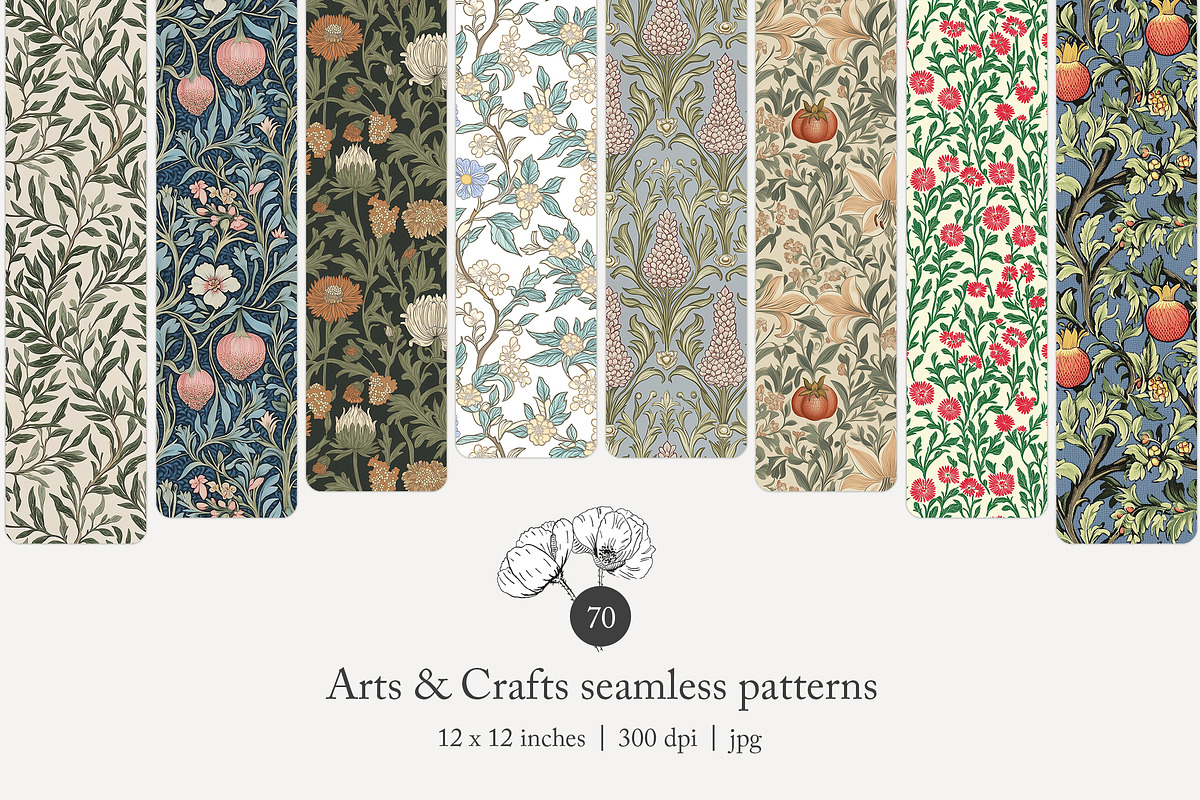 70 Arts & Crafts seamless pattern, a Pattern Graphic by Poppy Lane Studio (Photo 1 of 10)