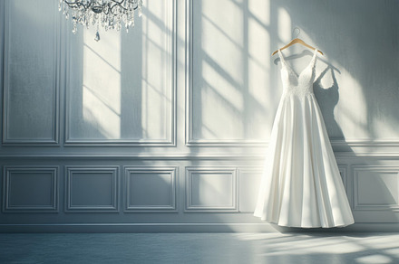 Elegant wedding dress ready, a Photo by Beautiful things
