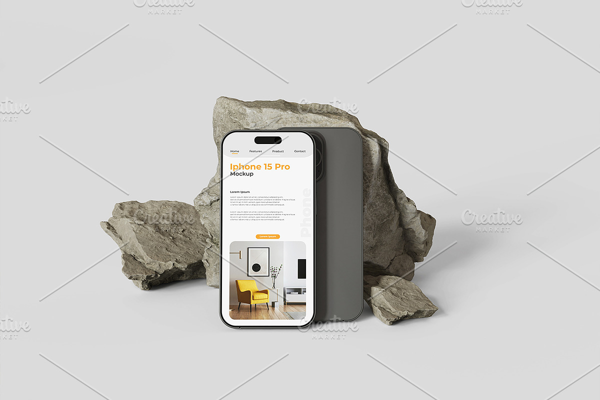 Iphone 15 Pro Mockup, an iPhone Mockup by Pixie Creative (Photo 3 of 4)