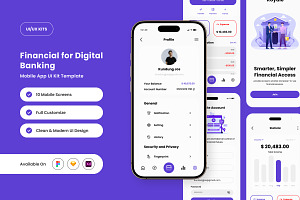 Royale - Digital Banking App UI Kit, an App Template by twinstd