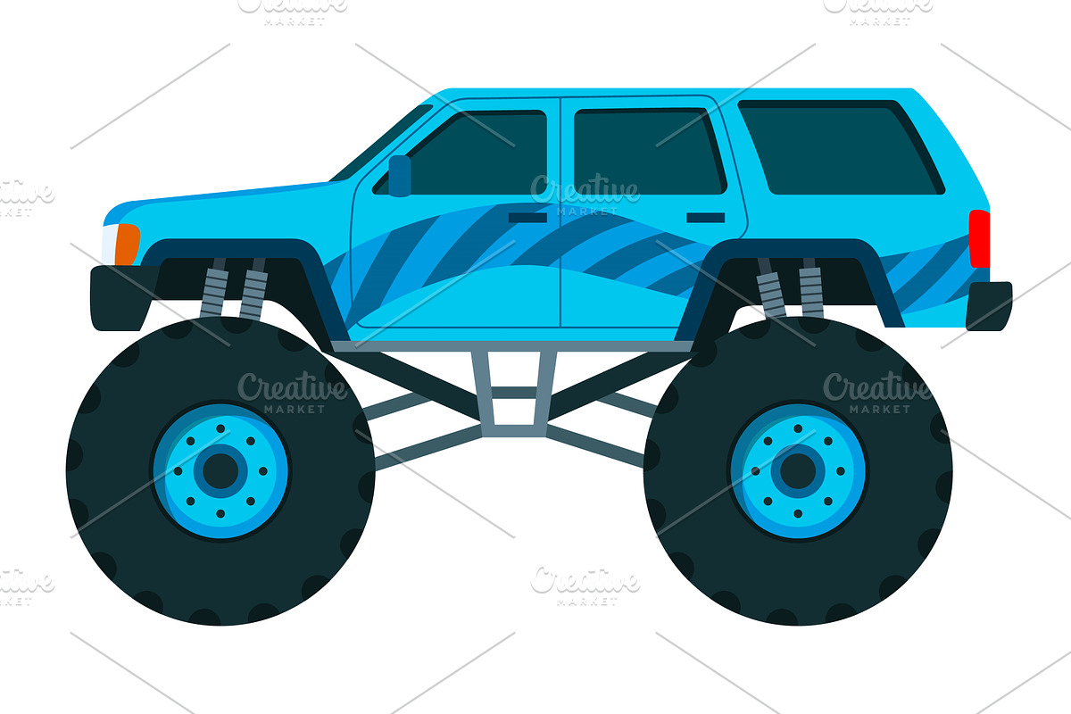 Monster truck. Bright colorful, a Transportation Illustration by Things for designers