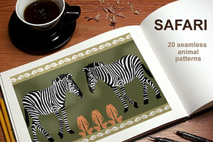 Safari Set. Seamless Animal Prints