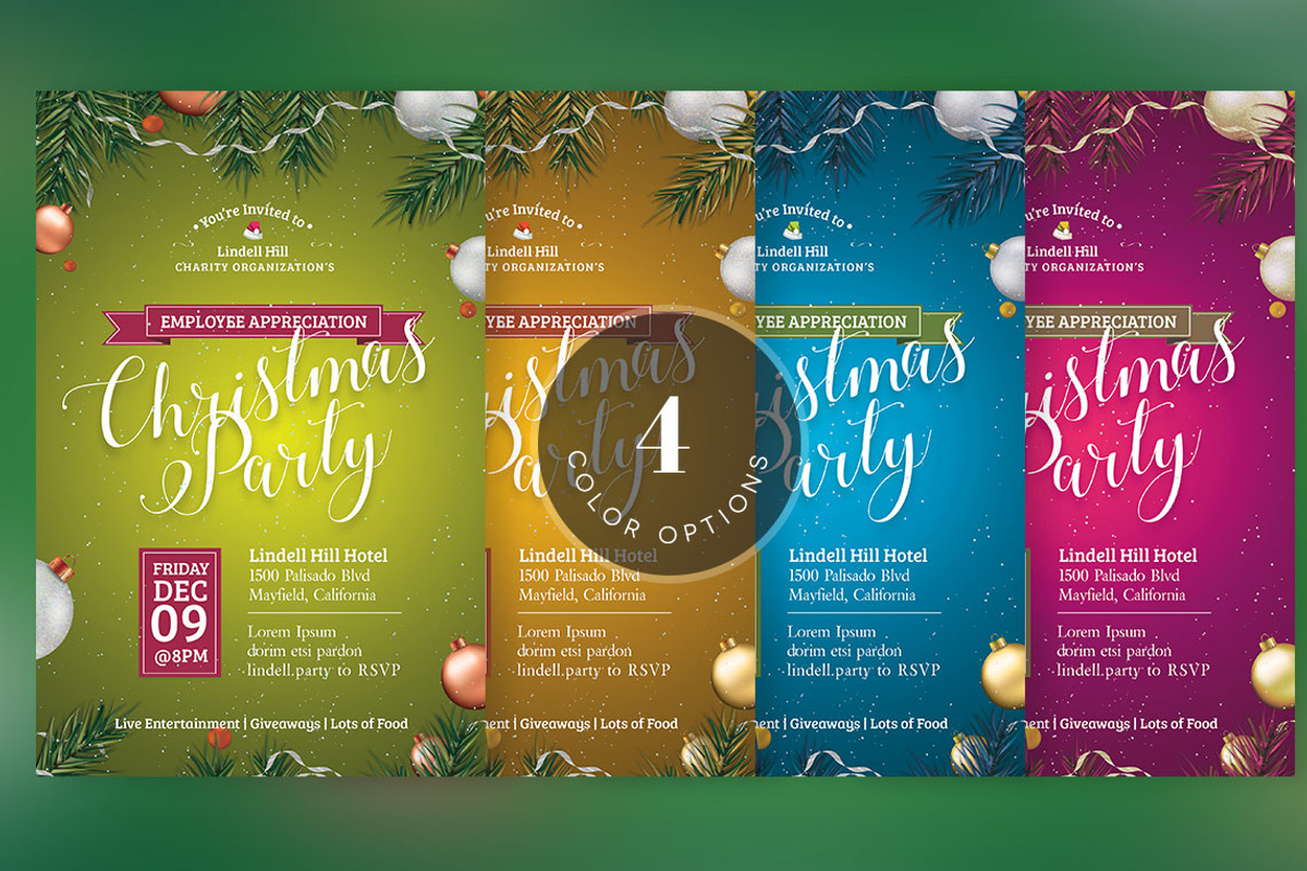 Green Christmas Party Flyer Template, a Flyer Template by Godserv Designs (Photo 5 of 5)