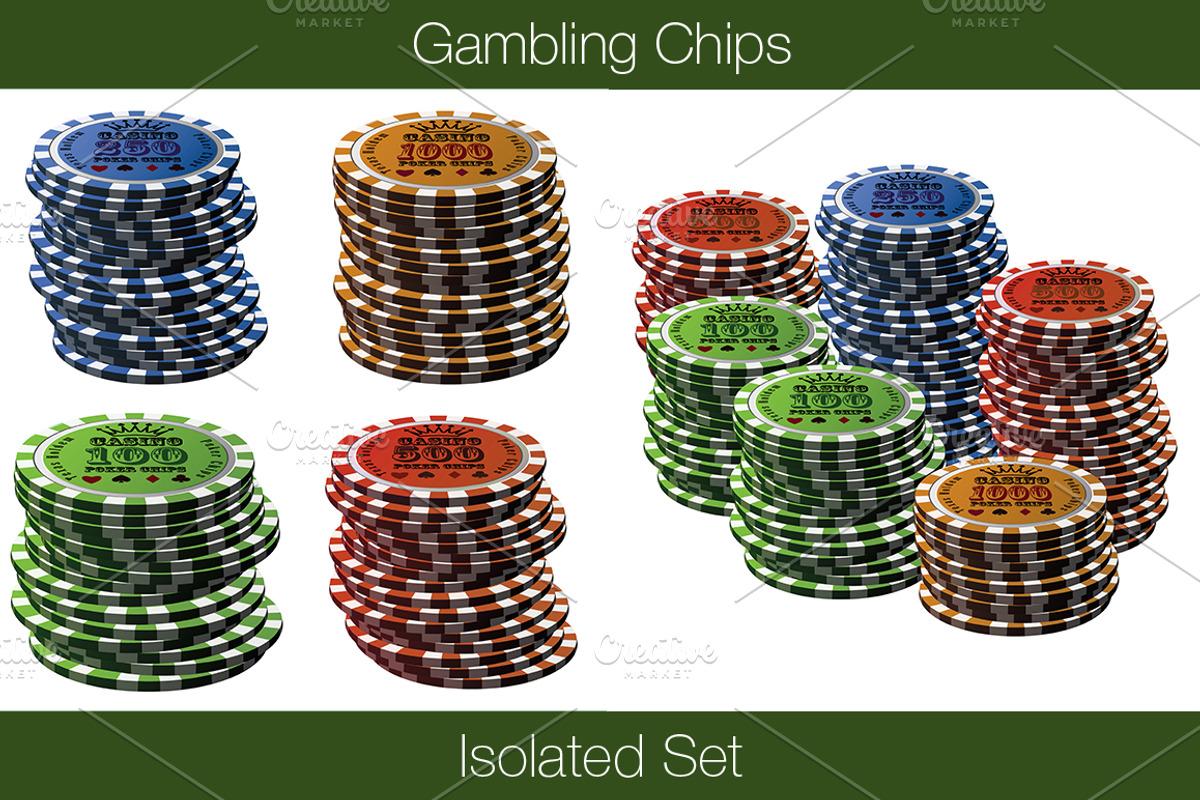 Casino, Poker Chips Set v1 (+bonus), an Object Graphic by Lemon Workshop (Photo 4 of 8)
