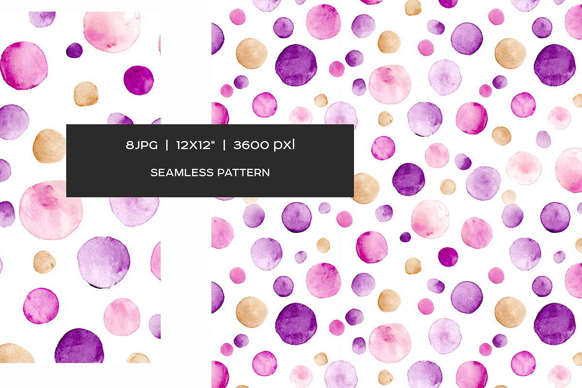 Watercolor dots and stars pattern, a Pattern Graphic by Art and Funny (Photo 9 of 10)