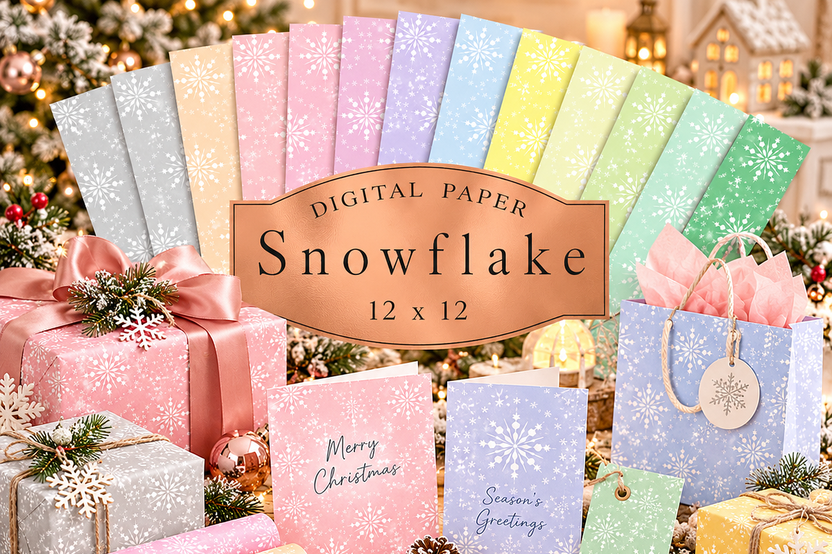 Christmas Snowflake seamless digital, a Pattern Graphic by Kiwi Fruit Punch (Photo 4 of 4)