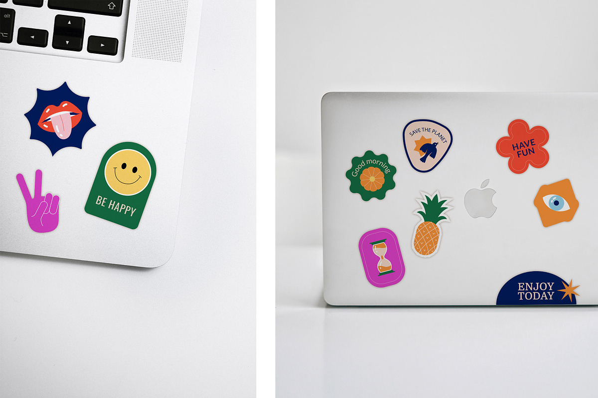 Retro stickers, vector creator, an Object Graphic by Yamurchik (Photo 5 of 8)