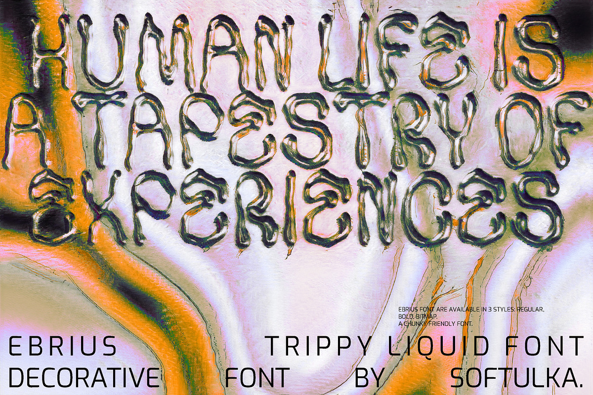 Ebrius Font - Trippy, Bitmap Font, a Font by softulka (Photo 9 of 11)