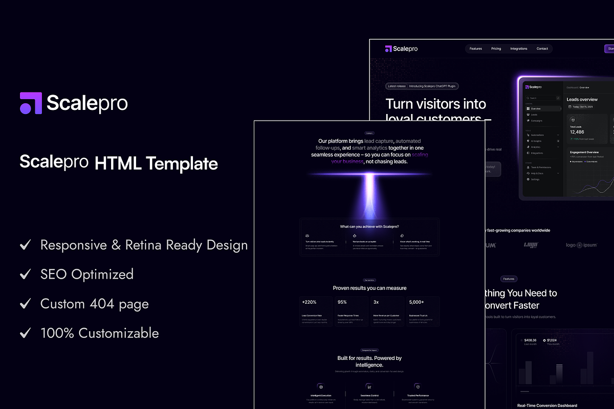 ScalePro - AI SaaS Website Template, a HTML Template by TNCFlow (Photo 1 of 5)
