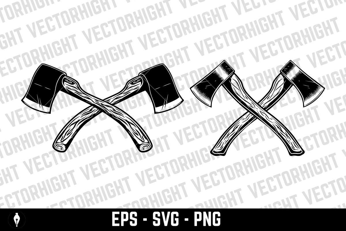 illustration of two crossed axes, an Object Illustration by Vectorhight (Photo 1 of 3)