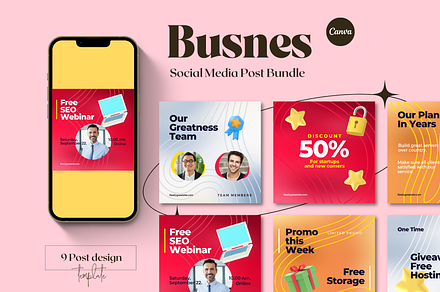 Busnes - Instagram Post For CANVA, a Social Media Template by Ibrahima_Studio
