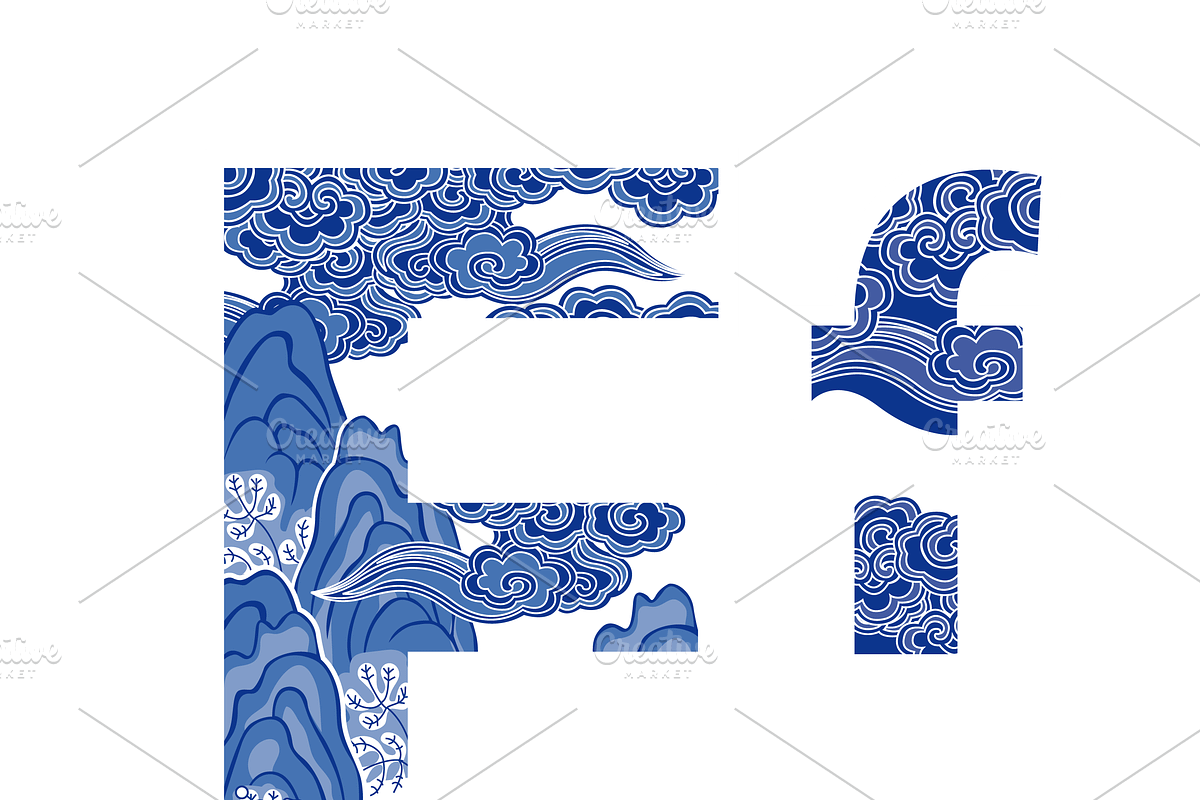 Alphabet design in Oriental style, a Graphic by PonDeArt (Photo 2 of 2)