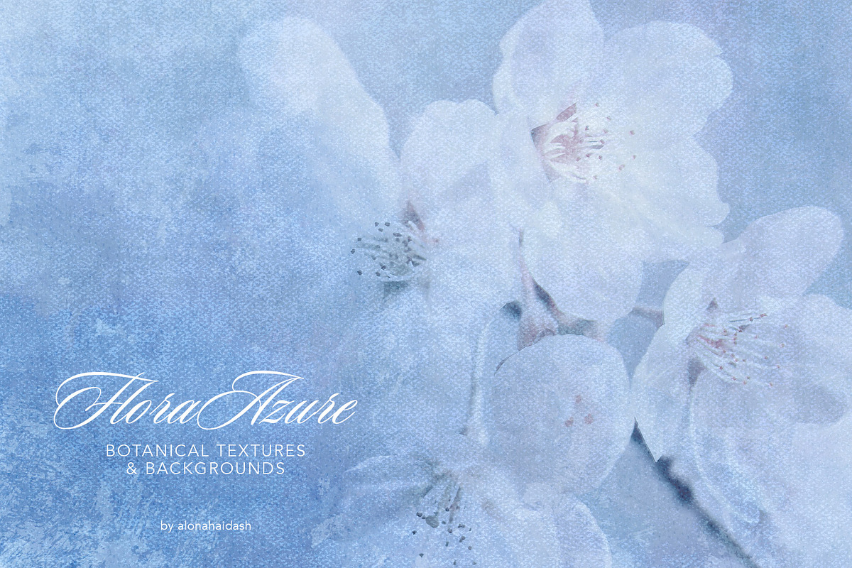 Flora Azure Blue Botanicals, a Background Graphic by alonahaidash (Photo 1 of 15)