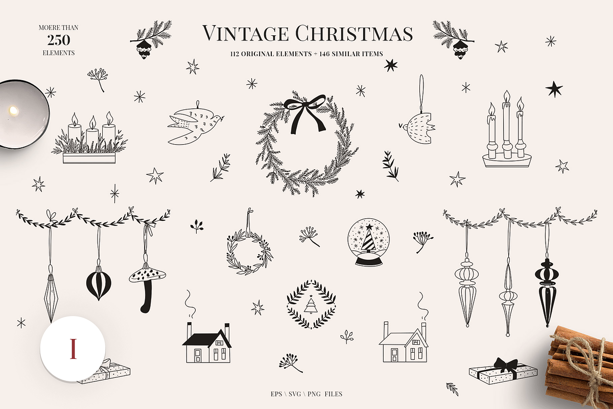 Vintage Christmas BUNDLE, a Seasonal Illustration by Summer Nightingale Art (Photo 2 of 6)