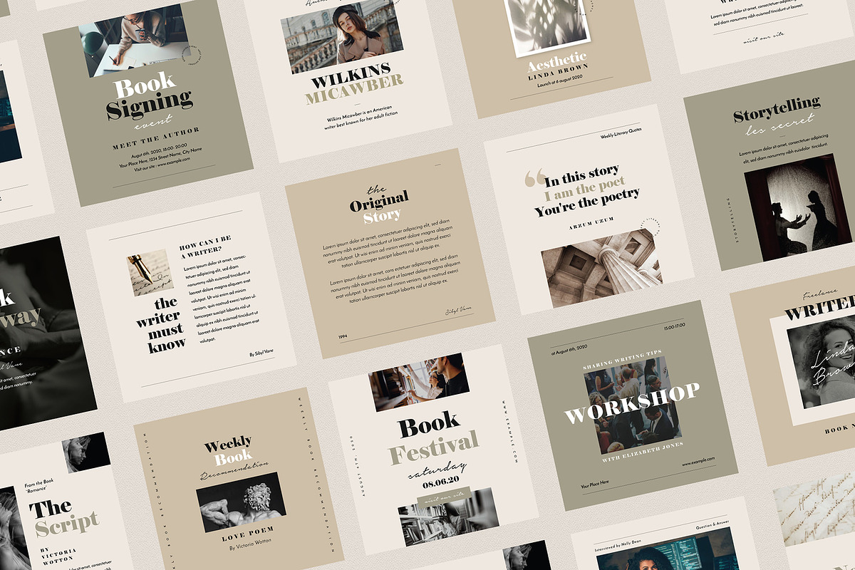 Writers Social Media Pack, a Social Media Template by Vynetta (Photo 5 of 8)