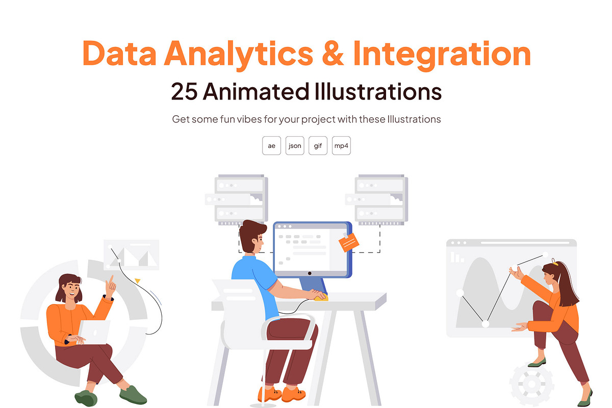 Animated Data Illustration Set, a Technology Illustration by Vectors Market (Photo 1 of 4)