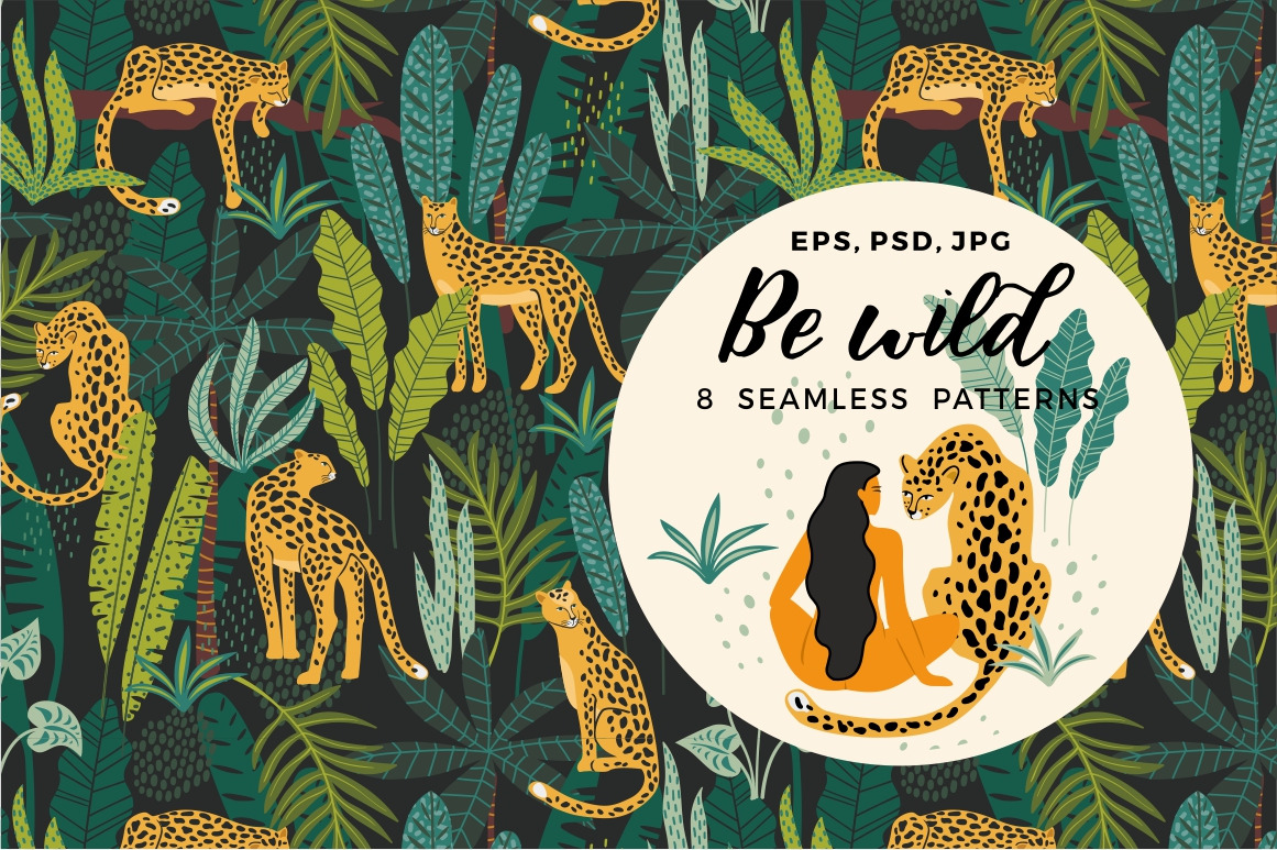 Be wild. 8 seamless patterns, a Pattern Graphic by Nadia Grapes