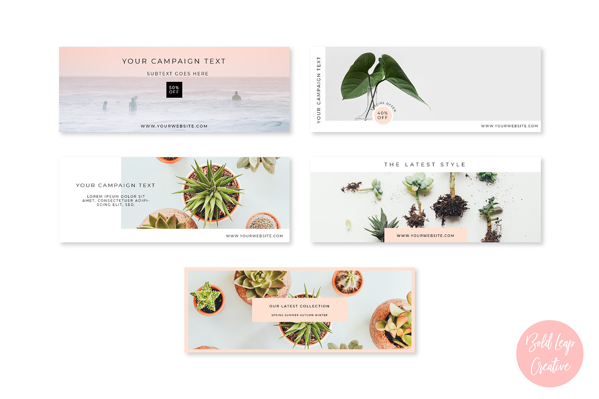 Blush Facebook Cover Pack, a Social Media Template by Bold Leap Creative (Photo 4 of 5)