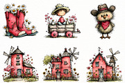 Whimsical floral western clipart, an Illustration by Designworld (Thumbnail 5 of 8)