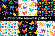 watercolor seamless patterns set, a Pattern Graphic by PatapovaVika (Thumbnail 1 of 7)