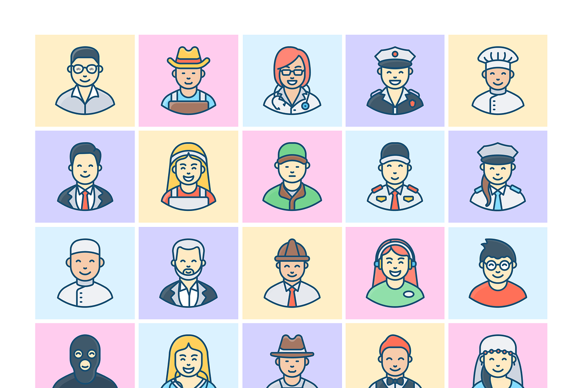 Flat Professional Avatars, a Duotone Icon by Brickclay (Photo 5 of 10)