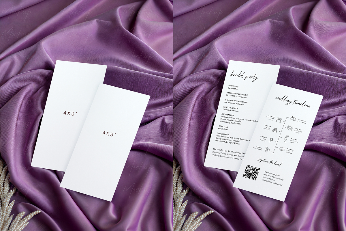 Wedding Menu Mockup Purple Silk, a Product Mockup by TatiMockup (Photo 2 of 3)