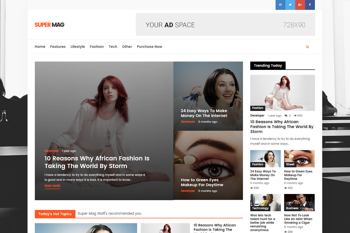 Super Mag - Magazine Newspaper Theme, a WordPress Template by NOMAD THEME