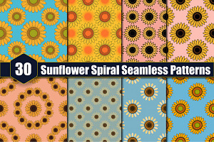 Sunflower Spiral Seamless Patterns, a Pattern Graphic by protabsorkar11