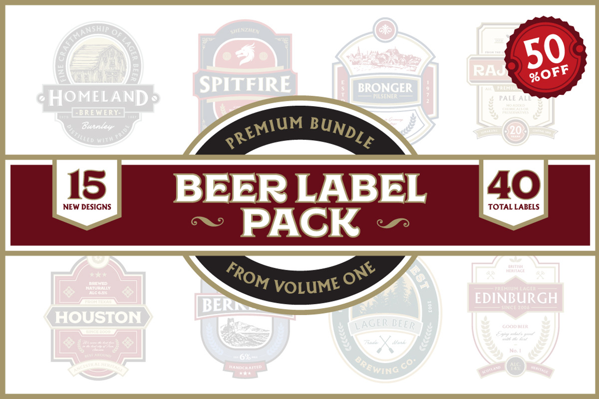 Premium Bundle Beer Label Pack, a Branding & Logo Template by Rich Graphic (Photo 1 of 6)