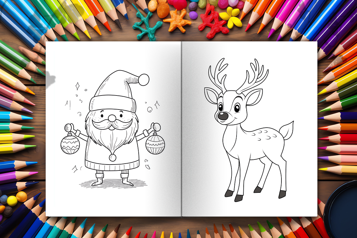 Christmas Coloring Book for Kids, a Seasonal Illustration by LA Design (Photo 7 of 10)