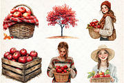 Falling Apples Watercolor Clipart, an Illustration by Libby Wishes (Thumbnail 3 of 6)