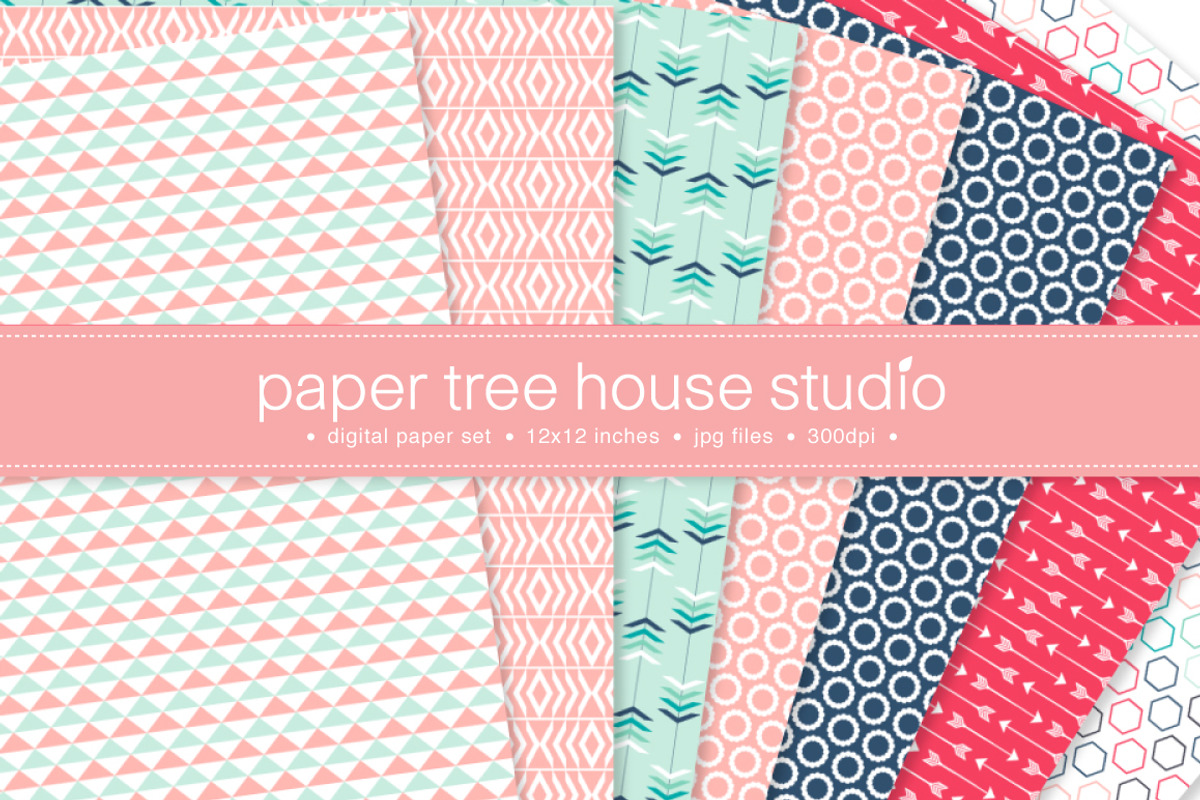 14 Arrow & Woodgrain Digital Papers preview 2
