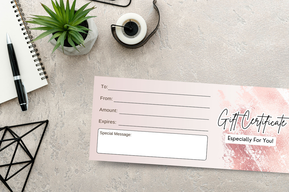 Rosegold Printable Gift Card, a Design Template by Snapybiz (Photo 2 of 9)